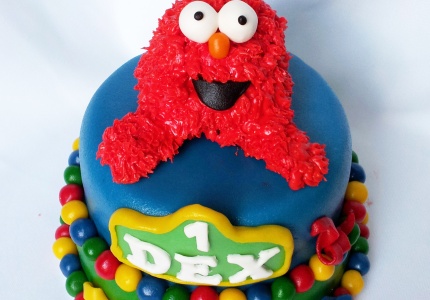 Sesamstraat taart met Elmo