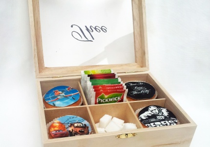 Theedoosje met cupcakes