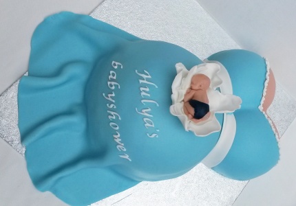 Zwangerebuiktaart baby blauw