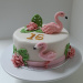 Rozeflamingobovenopeenwittetaart